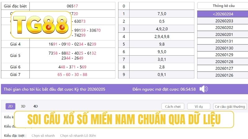 Soi cầu xổ số miền Nam chuẩn qua dữ liệu